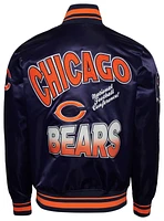 Pro Standard Mens Chicago Bears Turn It Up M Rib Satin Jacket - Orange/Navy