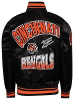 Pro Standard Mens Cincinnati Bengals Turn It Up M Rib Satin Jacket - Orange/Black