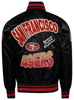 Pro Standard Mens SF 49ers Turn It Up M Rib Satin Jacket - Black/Red