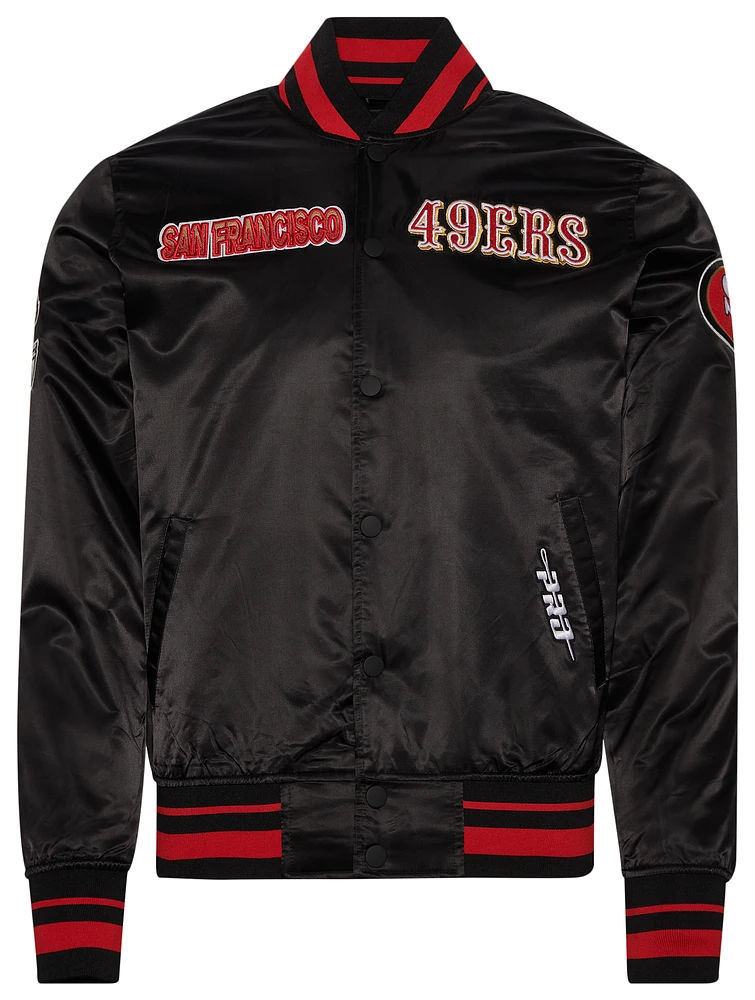 Pro Standard Mens SF 49ers Turn It Up M Rib Satin Jacket - Black/Red