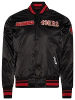 Pro Standard Mens SF 49ers Turn It Up M Rib Satin Jacket - Black/Red