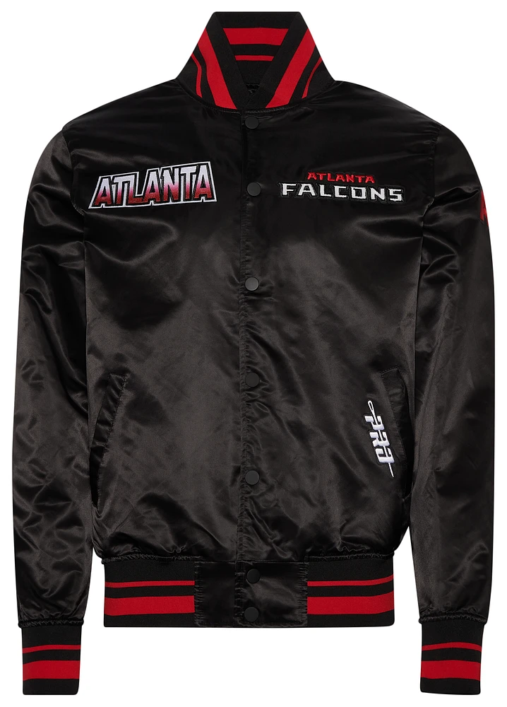 Pro Standard Mens Atlanta Falcons Turn It Up M Rib Satin Jacket - Red/Black