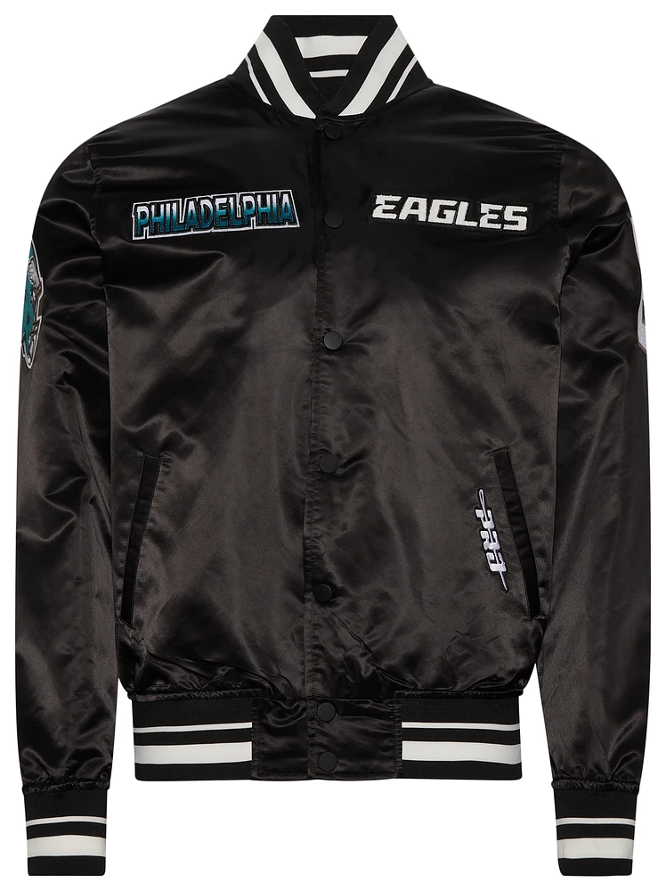 Pro Standard Mens Phil. Eagles Turn It Up M Rib Satin Jacket - Black/Green