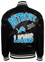 Pro Standard Mens Detroit Lions Turn It Up M Rib Satin Jacket - Carolina/Black