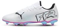 PUMA Mens PUMA Future 7 Play TT - Mens Soccer Shoes Puma White/Puma Black/Poison Pink Size 10.5