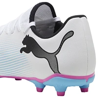 PUMA Mens PUMA Future 7 Play TT - Mens Soccer Shoes Puma White/Puma Black/Poison Pink Size 10.5