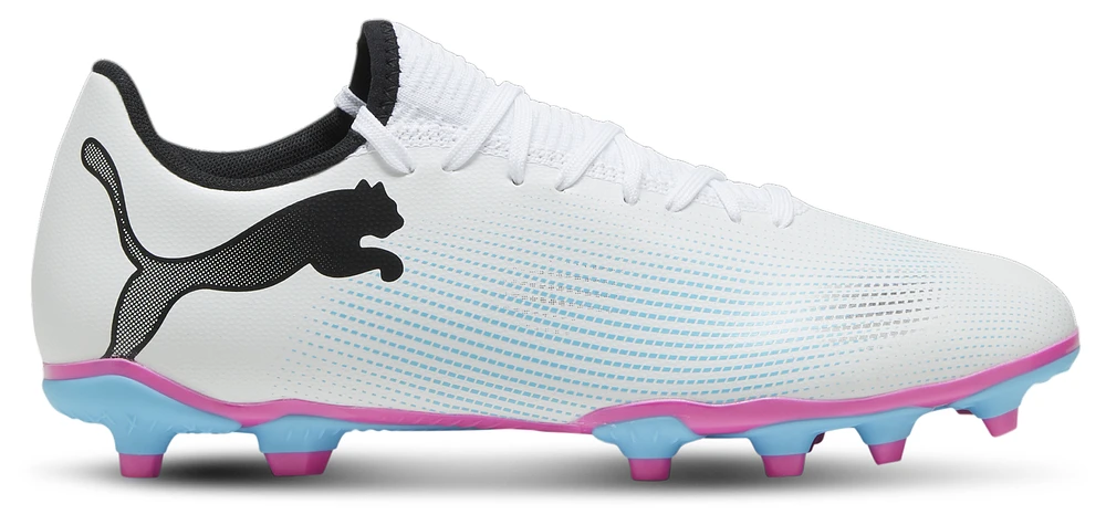 PUMA Mens PUMA Future 7 Play TT - Mens Soccer Shoes Puma White/Puma Black/Poison Pink Size 10.5