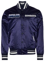 Pro Standard Mens Dallas Cowboys Turn It Up M Rib Satin Jacket - Navy/Grey