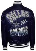 Pro Standard Mens Dallas Cowboys Turn It Up M Rib Satin Jacket - Navy/Grey