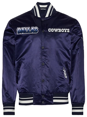 Pro Standard Mens Dallas Cowboys Turn It Up M Rib Satin Jacket - Navy/Grey