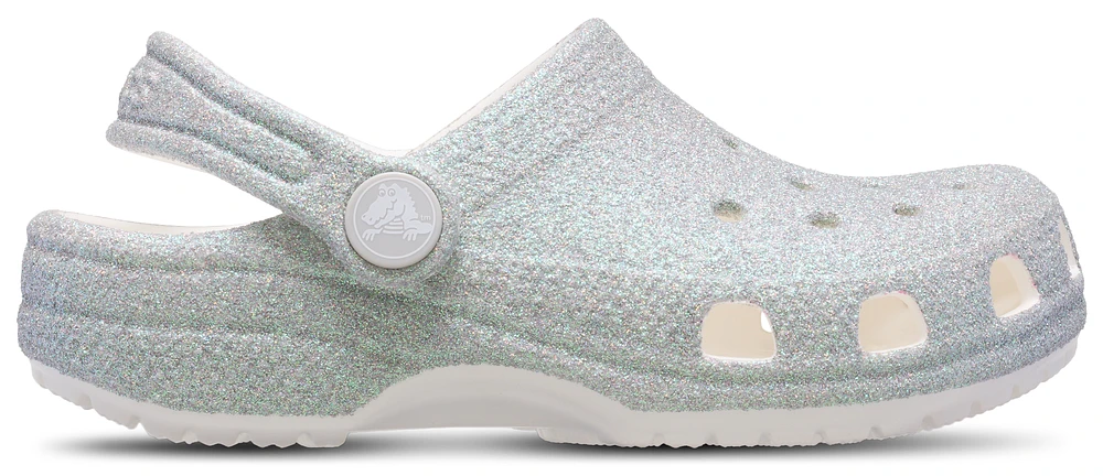 Crocs Girls Classic Iridescent Glitter Clogs - Girls' Infant Shoes White