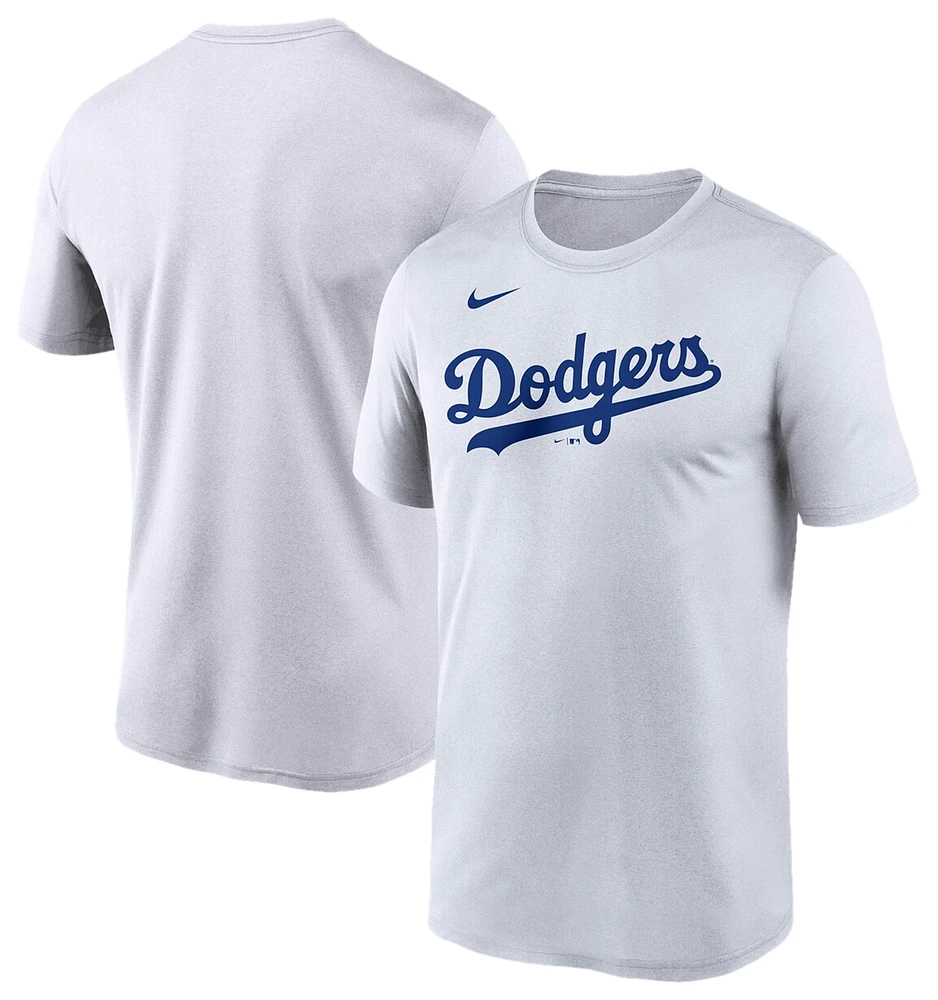 Nike Mens Nike Dodgers Wordmark Legend T-Shirt - Mens White/White Size XL