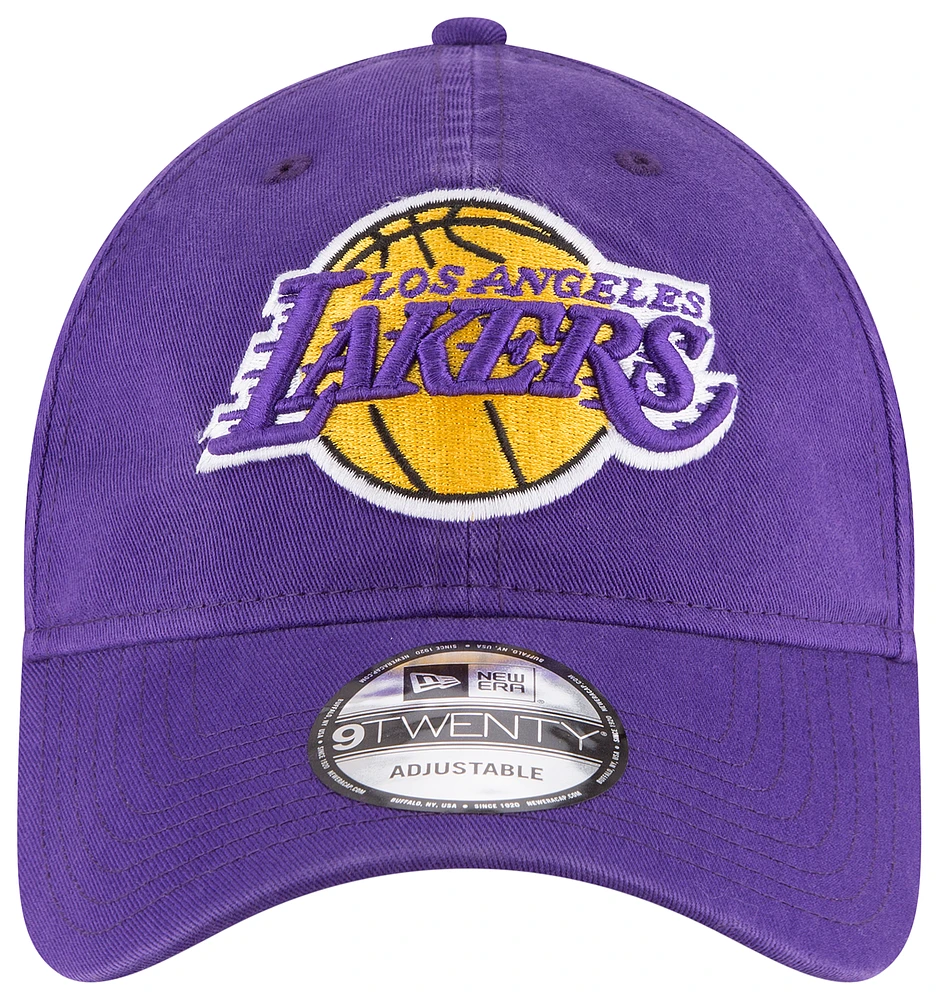 New Era Mens New Era Lakers Core Classic Adjustable Cap - Mens Purple/Yellow Size One Size