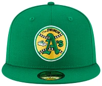 New Era Mens Athletics 59Fifty Cooperstown Wool Cap - Green/Yellow