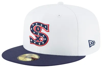 New Era Mens White Sox 59Fifty Cooperstown Wool Cap - White/Navy