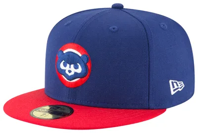 New Era Mens New Era Cubs 59Fifty Cooperstown Wool Cap - Mens Royal/Red Size 7
