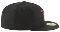 New Era Mens New Era Orioles 59Fifty Cooperstown Wool Cap - Mens Black/Orange Size 7