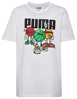 PUMA Boys Bball Group Graphic T-Shirt - Boys' Grade School White/Green