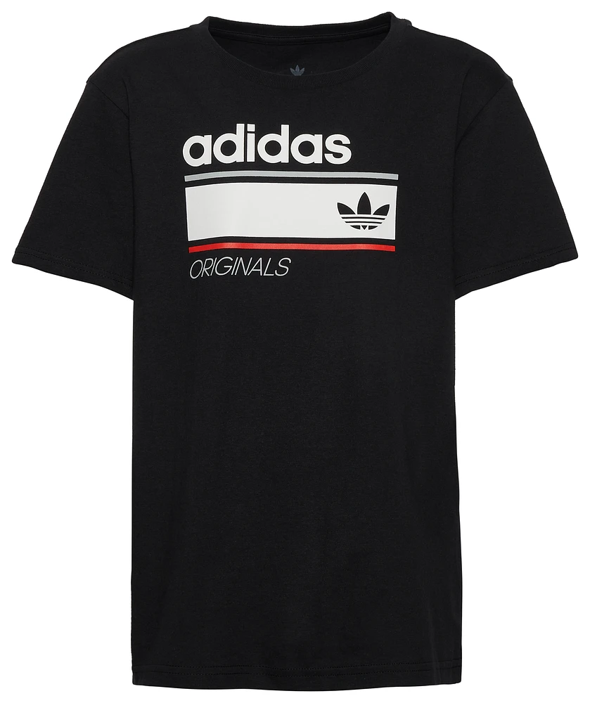 adidas Originals Boys Linear Graphic T-Shirt - Boys' Grade School White/Black