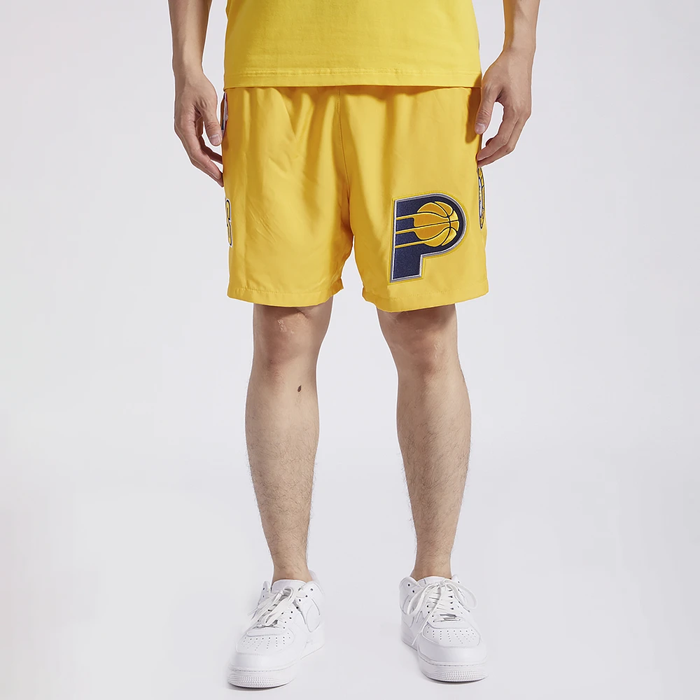 Pro Standard Mens Pacers Classic Woven Shorts - Yellow/Yellow