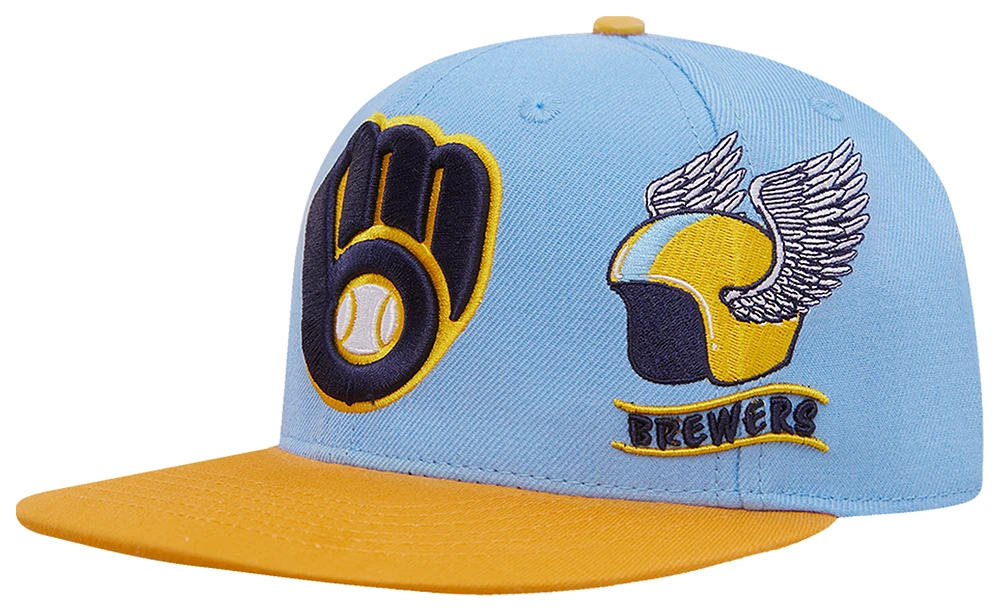 Pro Standard Pro Standard Brewers Homage to Home Wool Snapback - Adult University Blue/Brown Size One Size