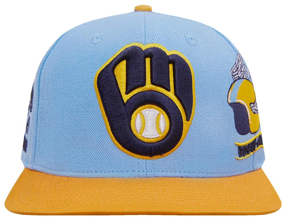 Pro Standard Pro Standard Brewers Homage to Home Wool Snapback - Adult University Blue/Brown Size One Size