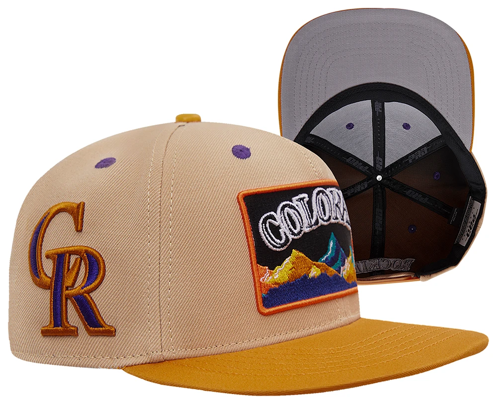 Pro Standard Pro Standard Rockies Homage to Home Wool Snapback - Adult Khaki/Wheat Size One Size