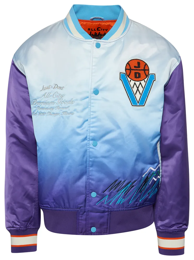All City By Just Don Mens Varsity Jacket - Blue/Blue