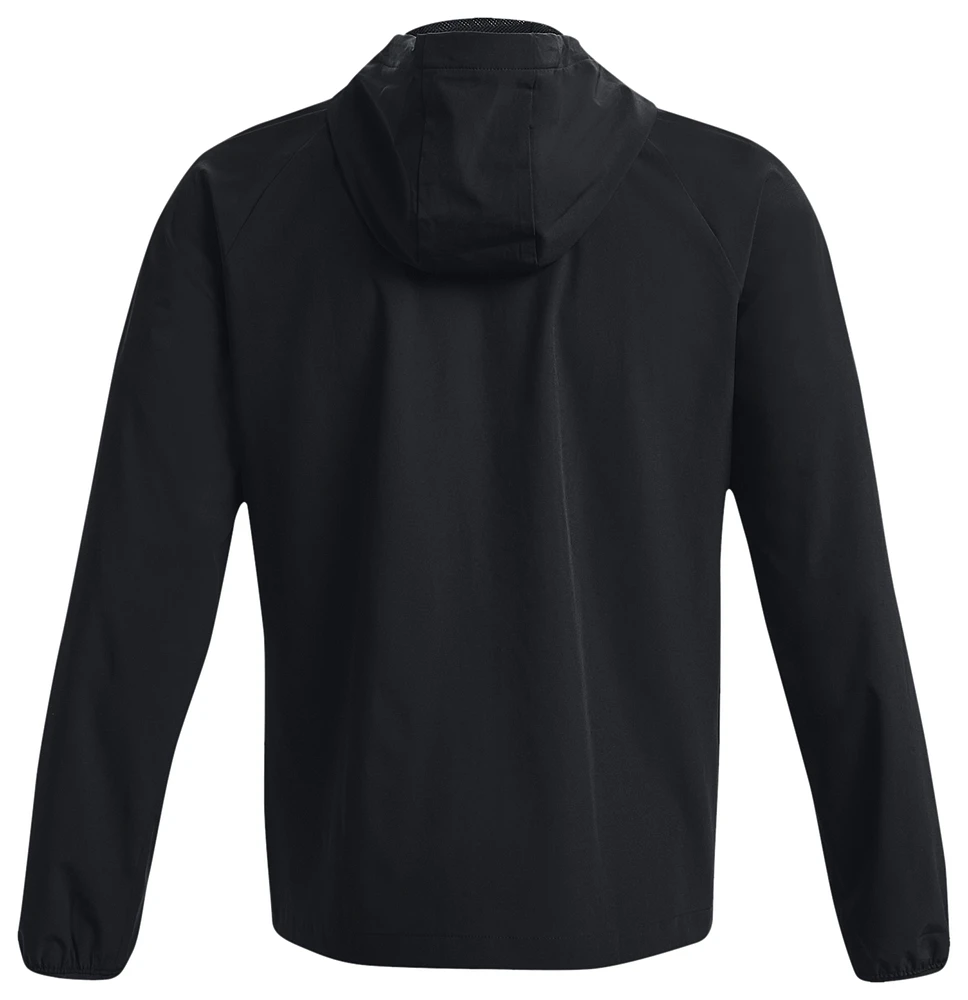 Under Armour Mens Under Armour Stretch Woven Windbreaker - Mens Black/Pitch Grey Size L