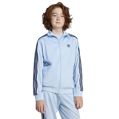 adidas Boys adidas Firebird Track Top - Boys' Grade School Clear Sky/Navy Size M