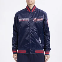 Pro Standard Mens Wash. Nationals Turn It Up M Rib Satin Jacket - Navy/Red