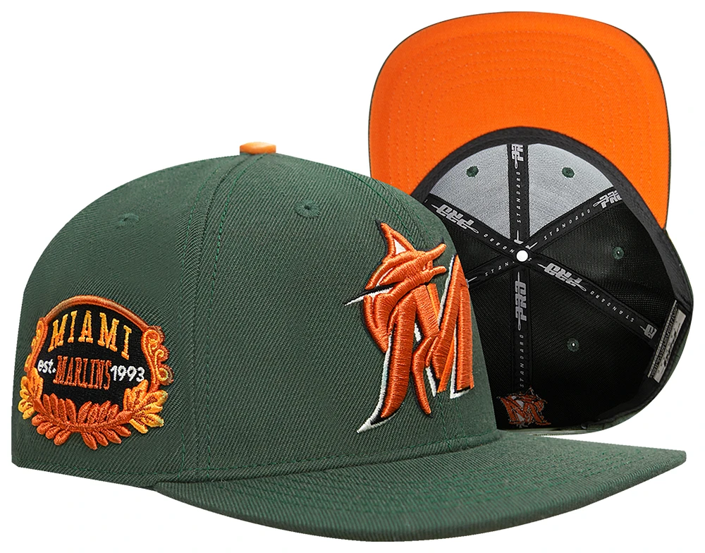 Pro Standard Mens Pro Standard Marlins Spice Snapback Cap - Mens Olive Size One Size