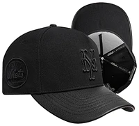 Pro Standard Mens Pro Standard Mets Blackout Pinch Front Strapback - Mens Black/Black Size One Size