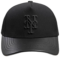 Pro Standard Mens Pro Standard Mets Blackout Pinch Front Strapback - Mens Black/Black Size One Size