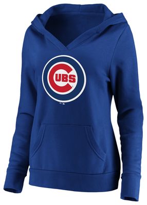 Fanatics Cubs Logo Crossover V-Neck Pullover Hoodie