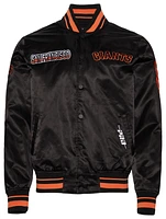 Pro Standard Mens SF Giants Turn It Up M Rib Satin Jacket - Black/Orange