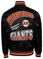 Pro Standard Mens SF Giants Turn It Up M Rib Satin Jacket - Black/Orange