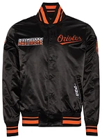 Pro Standard Mens Baltimore Orioles Turn It Up M Rib Satin Jacket - Black/Orange