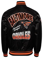 Pro Standard Mens Baltimore Orioles Turn It Up M Rib Satin Jacket - Black/Orange