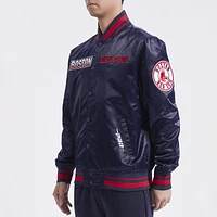 Pro Standard Mens Boston Red Sox Turn It Up M Rib Satin Jacket - Red/Navy