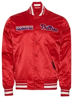 Pro Standard Mens Phil. Phillies Turn It Up M Rib Satin Jacket - Blue/Red