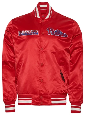 Pro Standard Mens Phil. Phillies Turn It Up M Rib Satin Jacket - Blue/Red