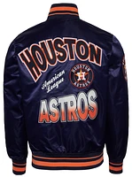 Pro Standard Mens Houston Astros Turn It Up M Rib Satin Jacket - Navy/Orange