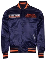 Pro Standard Mens Houston Astros Turn It Up M Rib Satin Jacket - Navy/Orange