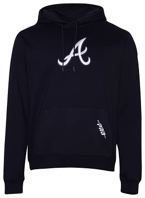 Pro Standard Mens Braves Homerun Fleece Pullover Hoodie - Midnight/Multi