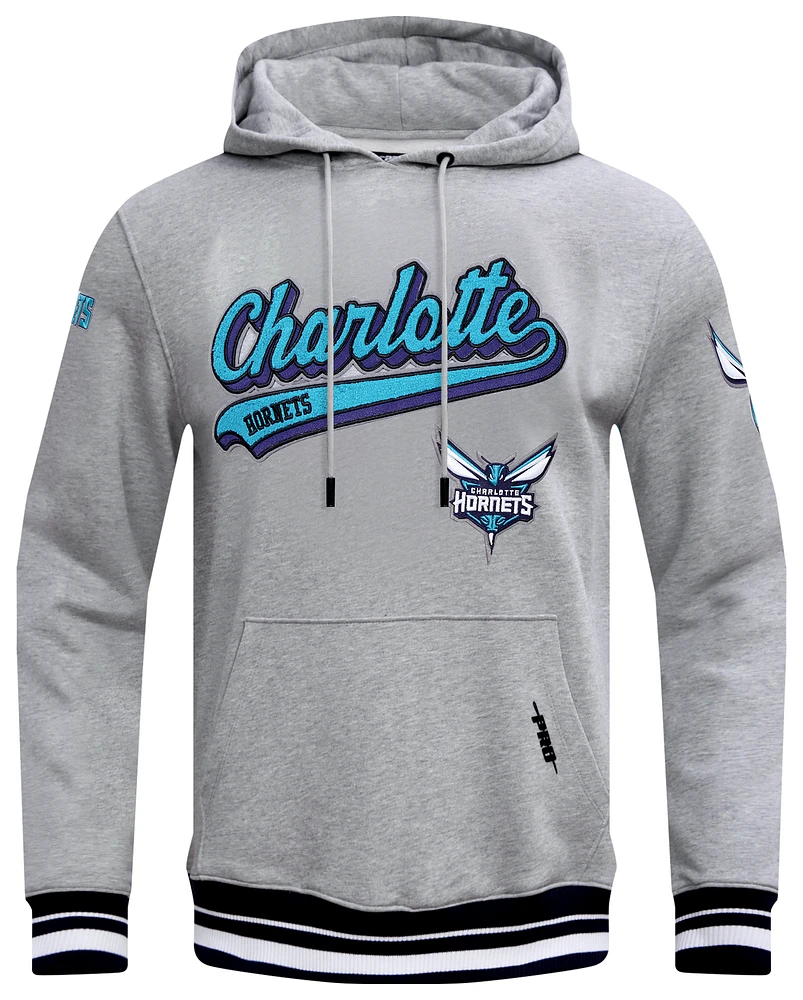 Pro Standard Hornets Script Fleece P/O Hoodie - Men's
