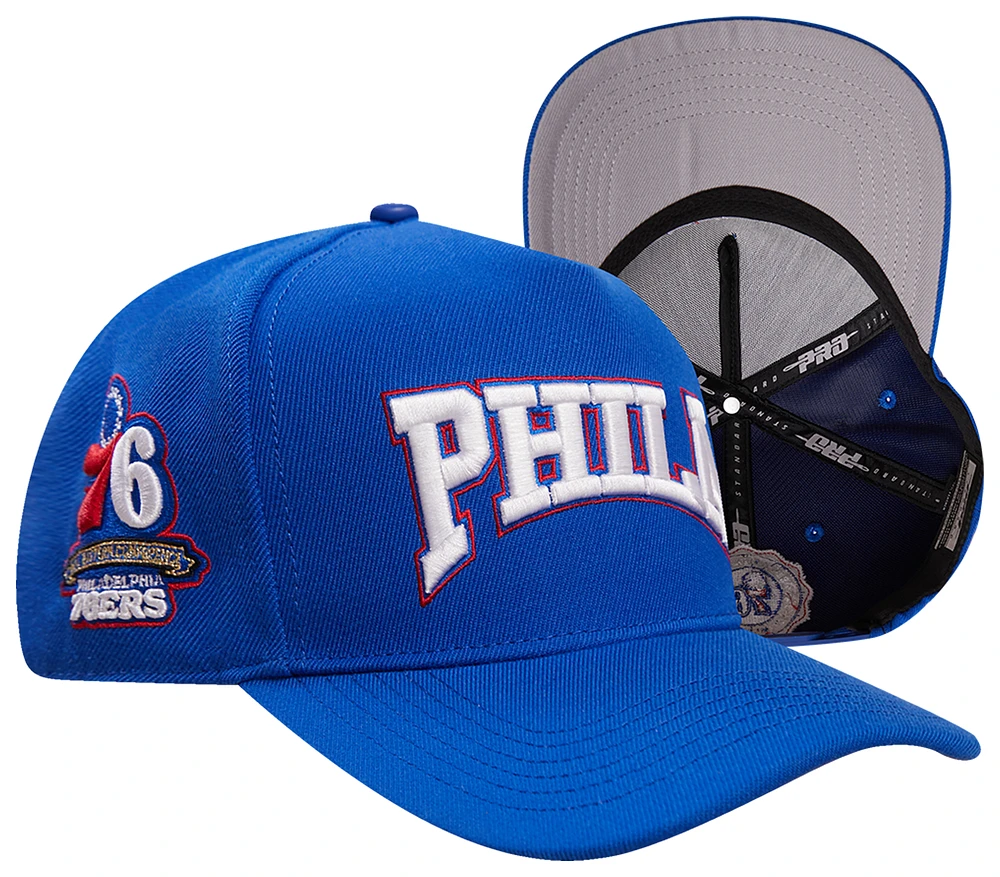 Pro Standard Mens Pro Standard 76ers Crest Emblem Flatbrim Snapback - Mens Blue/Blue Size One Size