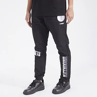 Pro Standard Mens Nets OS Letters Woven Pants - Black/Black