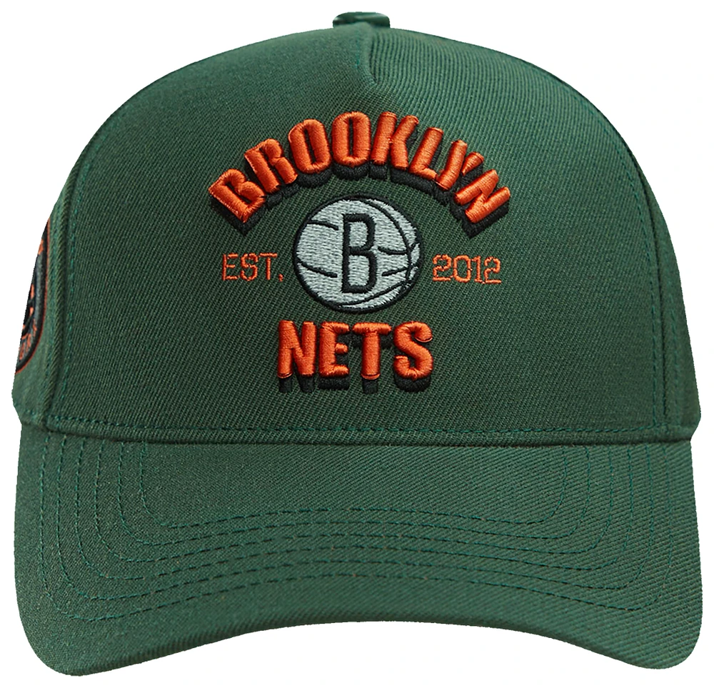 Pro Standard Mens Pro Standard Nets Script Pinch Front Snapback - Mens Orange/Olive Size One Size