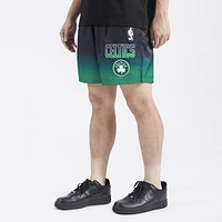 Pro Standard Mens Celtics OS Letters Ombre Woven Shorts - Black/Green